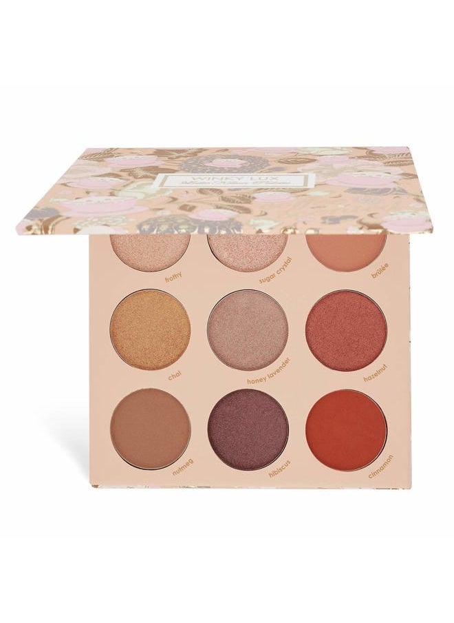 Winky Lux Latte Kitten Eyeshadow Palette, 9 Matte, Satin & Shimmer Eyeshadow Shades, Doubles as Face Highlighter  - Image 1