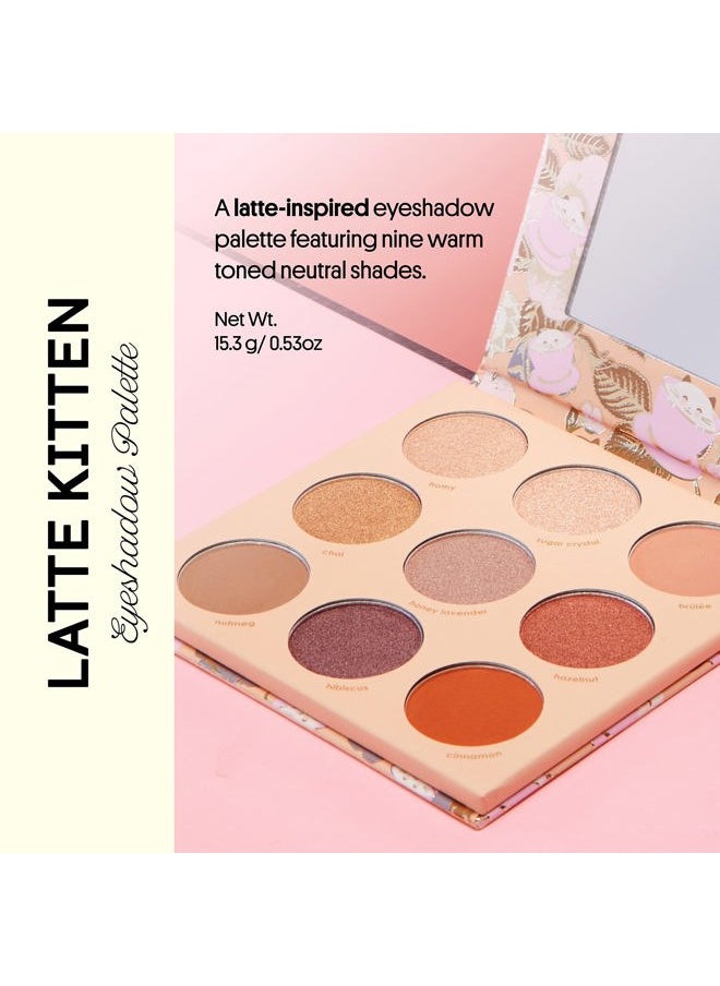 Winky Lux Latte Kitten Eyeshadow Palette, 9 Matte, Satin & Shimmer Eyeshadow Shades, Doubles as Face Highlighter  - Image 2