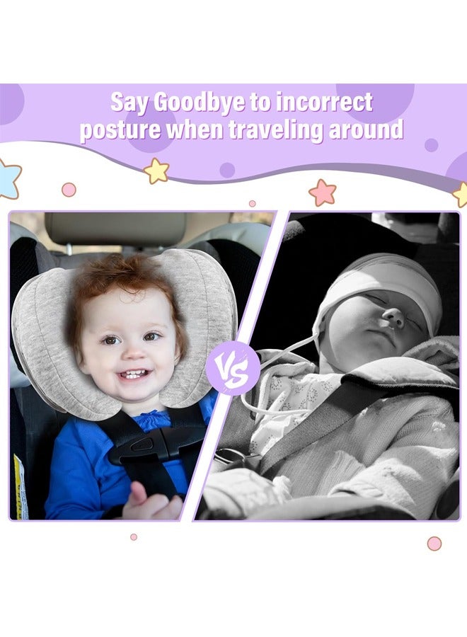 Upgrade 2 in 1 Baby Travel Pillow - Banana Shape Adjustable Baby Neck Head Support Car Seat Insert Pillow for Kids,Headrest Pillows for Cars, Pink - Image 4