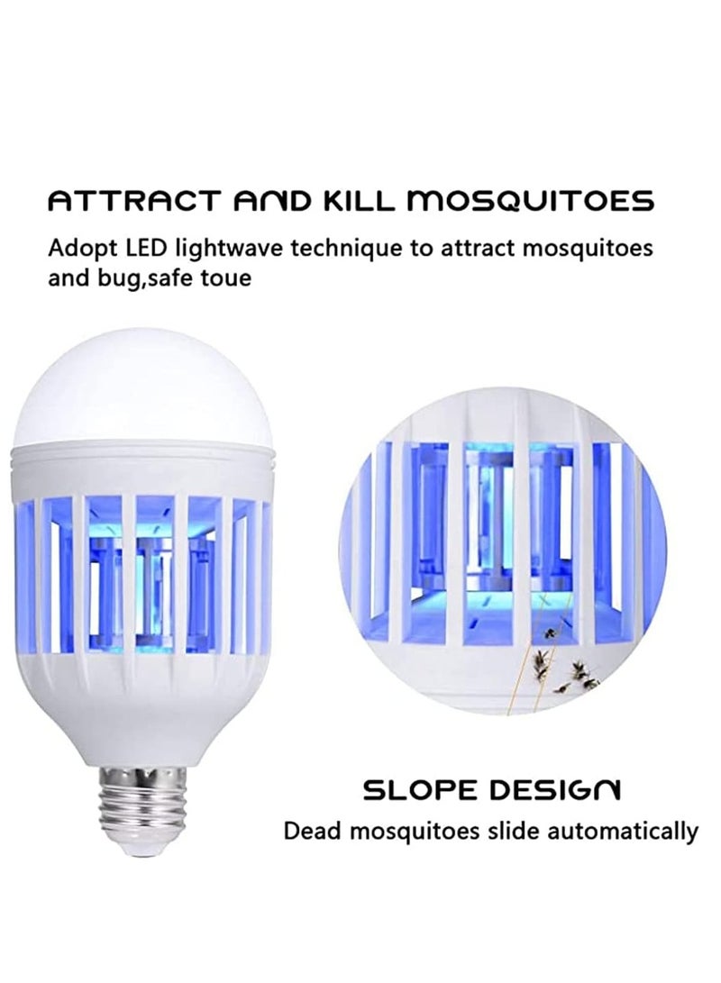 Excefore Bug Zapper Light Bulb 2 in 1 Mosquito Killer Lamp UV Led Electronic Insect and Fly Killer Trap Indoor Electric Mosquito Zapper with Blue Lights for Home Kitchen Bedroom Baby Room Office - Image 4