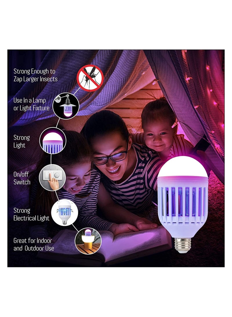 Excefore Bug Zapper Light Bulb 2 in 1 Mosquito Killer Lamp UV Led Electronic Insect and Fly Killer Trap Indoor Electric Mosquito Zapper with Blue Lights for Home Kitchen Bedroom Baby Room Office - Image 5