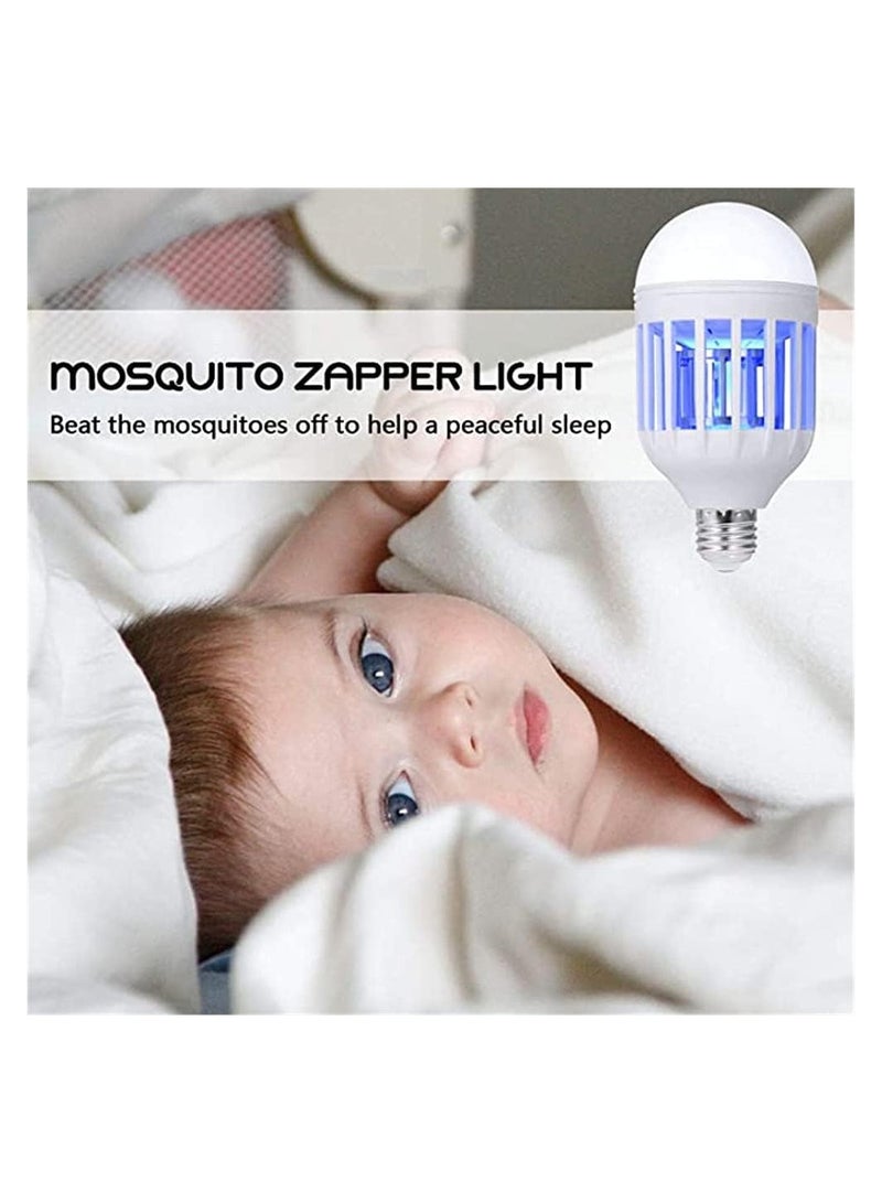 Excefore Bug Zapper Light Bulb 2 in 1 Mosquito Killer Lamp UV Led Electronic Insect and Fly Killer Trap Indoor Electric Mosquito Zapper with Blue Lights for Home Kitchen Bedroom Baby Room Office - Image 3