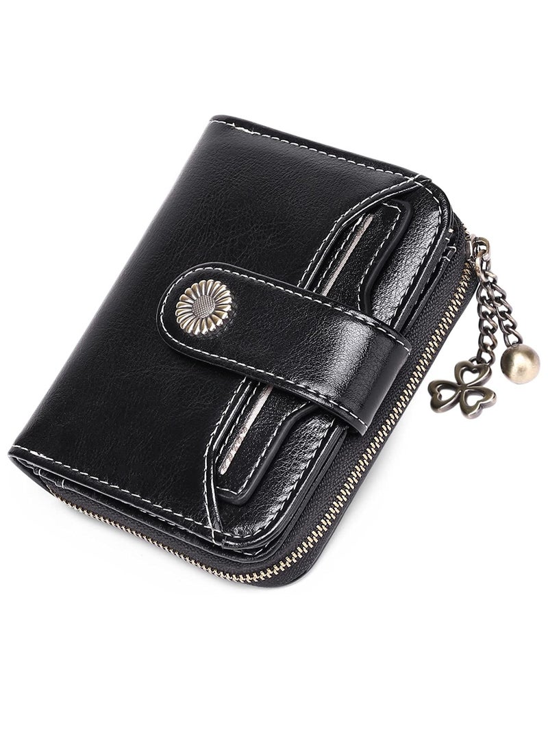 KASTWAVE 1 Piece Women's Wallet RFID Blocking Leather Bifold Pocket Wallet Card Holder Wallet with ID Window - Image 1