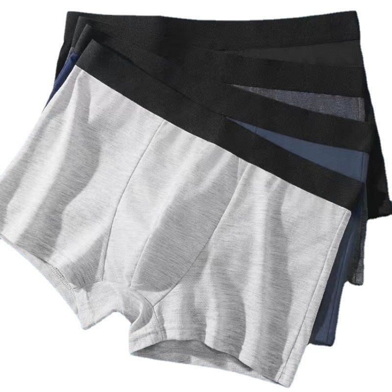 Men's Solid Color Boxer Briefs, Mid Rise, Breathable - Image 2