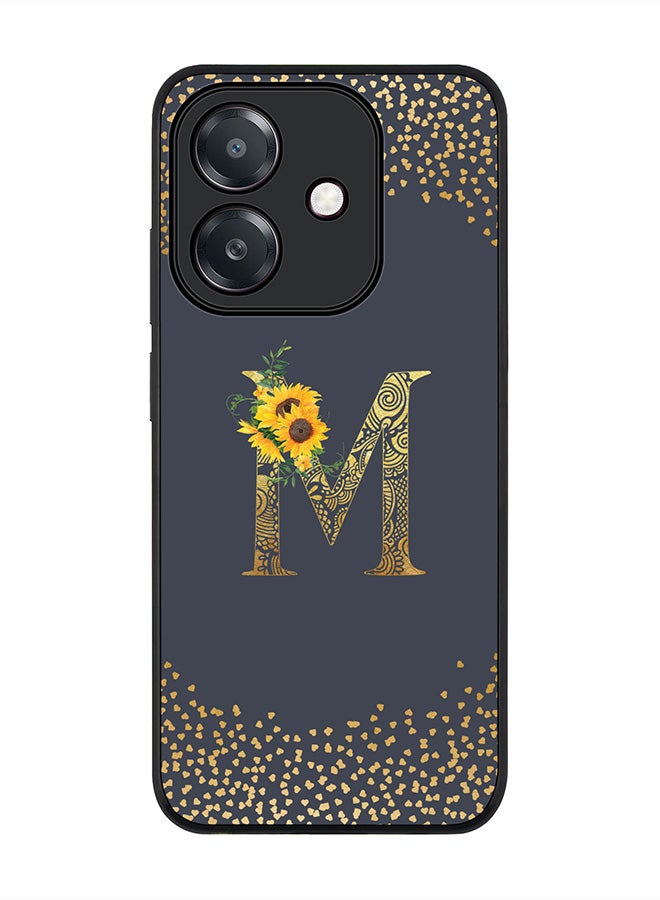 Stylizedd For Oppo A5i Case,Slim fit Camera Protection, Shockproof Thin Phone cover  - Custom Floral Monogram - M  (Grey )