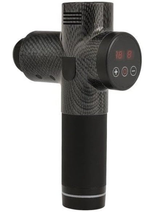 Massage gun with 30 speeds and 6 heads in a metal case with an LCD touch screen - Image 3