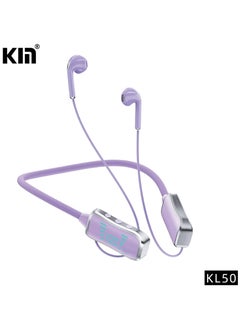 KIN Kin KL50 Bluetooth Neckband Earphones 48H Playtime With LED Display TF Card Slot Multi Functional Button Control Purple  - Image 1