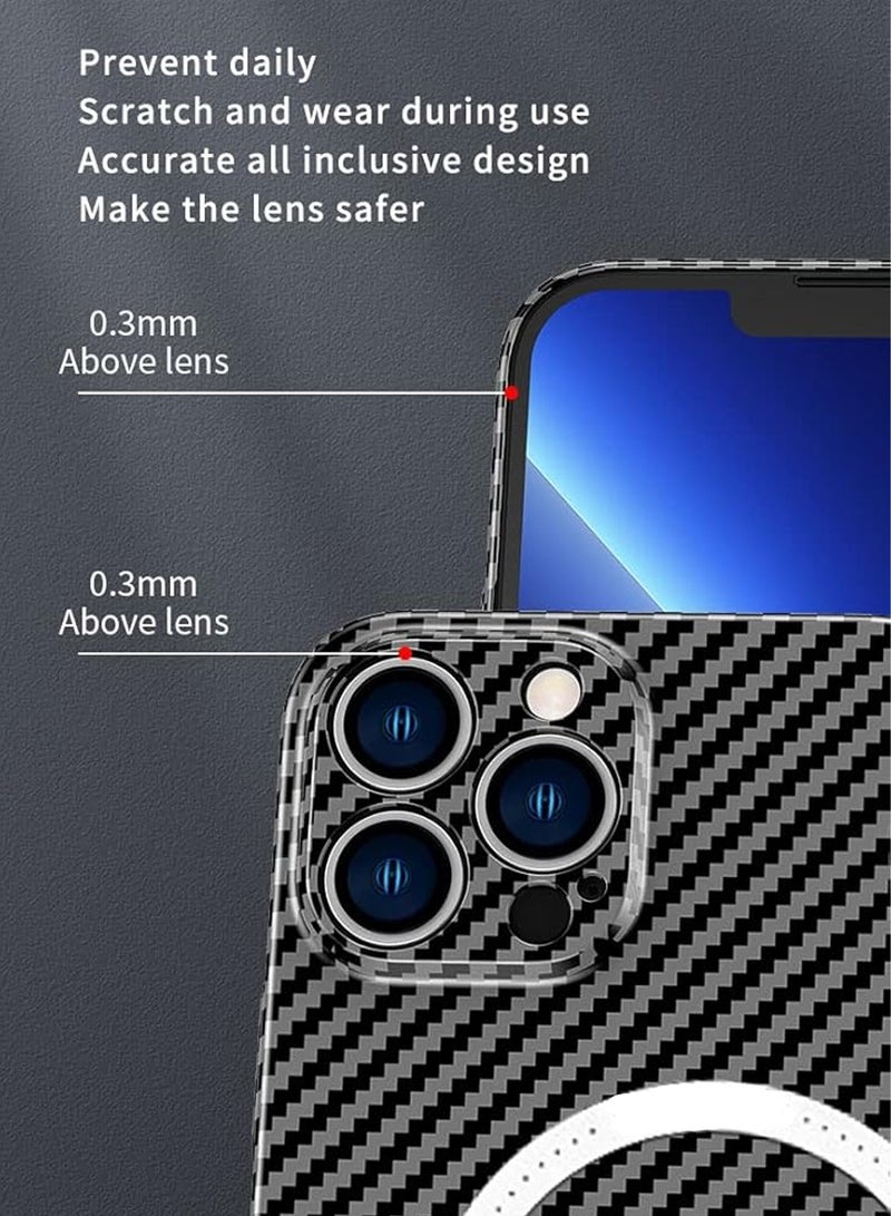 Aookay Magnetic Case for iPhone 16 Pro Case, Carbon Fiber Slim Ultra Thin Aramid Fiber Anti-Scratch Shockproof Phone Case (Black) - Image 4