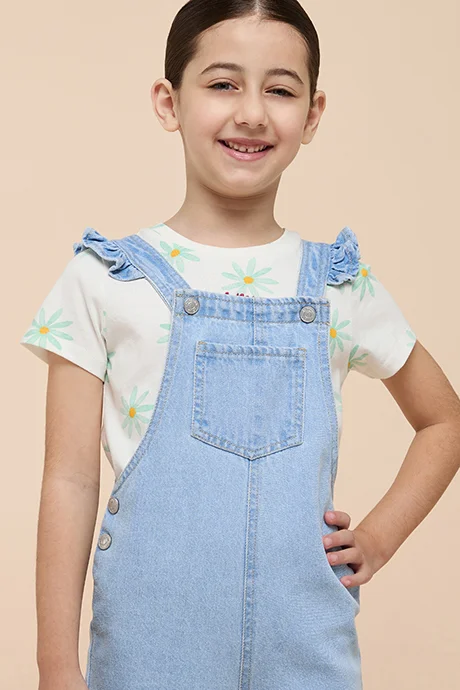 أر أند بي Pocket Detail Washed Dungaree