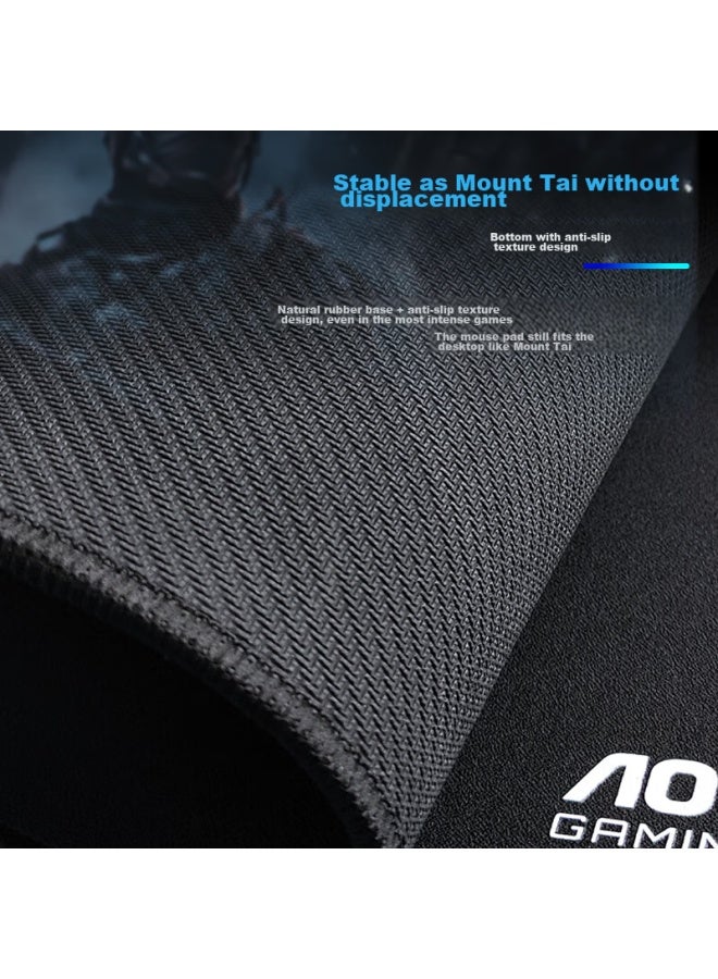 Aoc Professional Gaming Mouse Pad, Large And Medium Size, 450*400*4mm, Thickened With Locked Edges, High-density Fiber, For Keyboard And Computer Desk, G20l/93 Black - Image 5