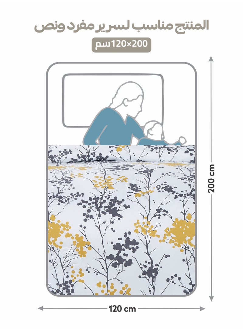 Doona Printed 4-Pcs Single Comforter Bedding Set Fits 120x200cm -Includes Comforter, Fitted Sheet, Pillow Shams & Pillowcases – Soft Microfiber Fabric with Soft 350 GSm Filling - Image 3