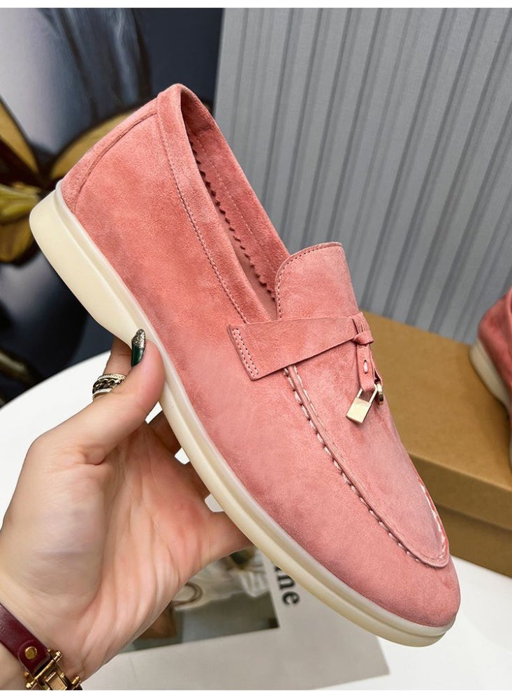 Women's Suede Loafers Slip On Flat Casual Office Daily Comfort Walking Shoes - Image 2
