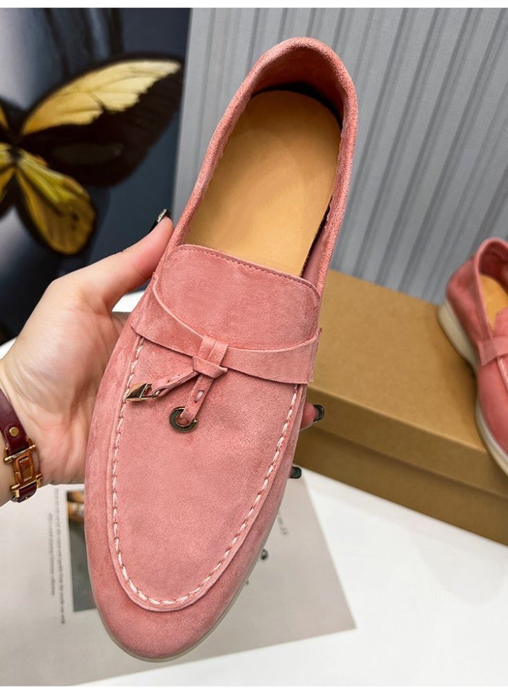 Women's Suede Loafers Slip On Flat Casual Office Daily Comfort Walking Shoes - Image 3