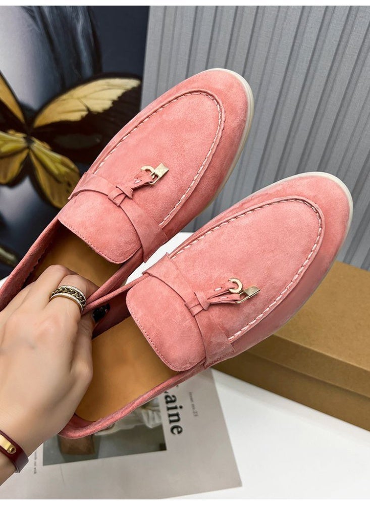 Women's Suede Loafers Slip On Flat Casual Office Daily Comfort Walking Shoes - Image 4