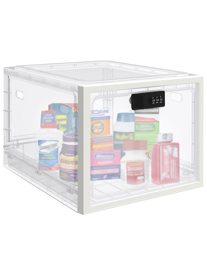 biliitim Large Medicine Lock Box for Safe Medication, Lockable Storage Box for Fridge/Snacks Food, Phone Lock Boxes with Combination Code for Home/Dorms/Office Storage Lockers - Image 1