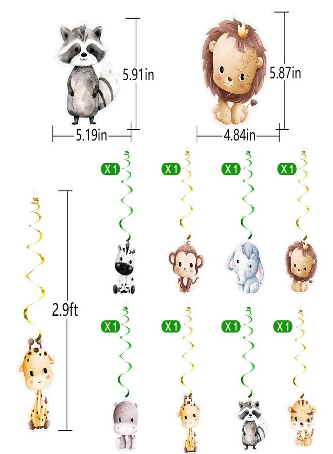 FOZEE Safari Welcome Baby Banner, Jungle Animal Hanging Swirls, Cupcake Toppers, Pre-strung Jungle Safari Baby Shower Gender Reveal Decorations, 34Pcs - Image 3