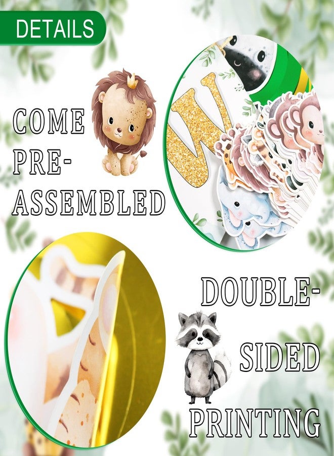 FOZEE Safari Welcome Baby Banner, Jungle Animal Hanging Swirls, Cupcake Toppers, Pre-strung Jungle Safari Baby Shower Gender Reveal Decorations, 34Pcs - Image 5