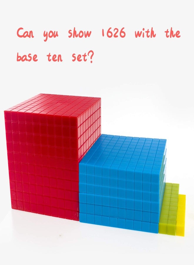 Doloowee Base Ten Blocks Set - 121PCs Base 10 Set Learning Math Manipulative Teach Kids Volume, Place Value and Number Concepts for Early Counting Math in School or Home - Image 3