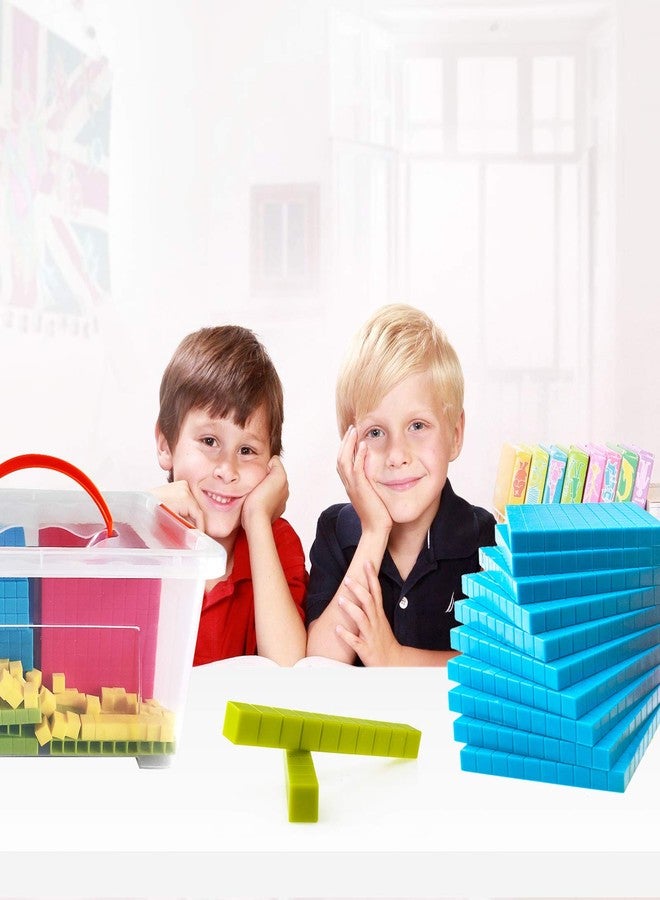 Doloowee Base Ten Blocks Set - 121PCs Base 10 Set Learning Math Manipulative Teach Kids Volume, Place Value and Number Concepts for Early Counting Math in School or Home - Image 4