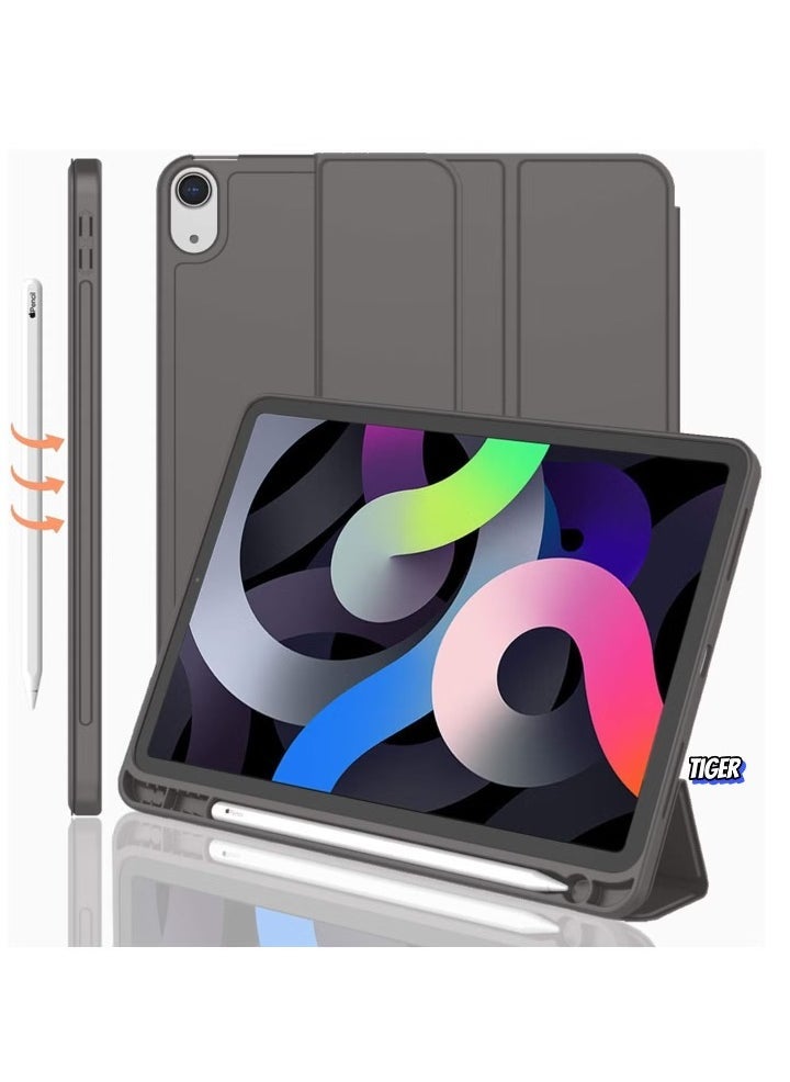 TIGER iPad Air 11 Inch Case M2 2024 – Compatible with iPad Air 5th/4th Generation (2022/2020) 10.9 Inch, Trifold Stand Smart Case with Pencil Holder, Dark Gray - Image 1