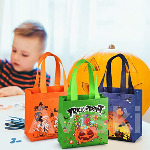Aviski 16PCS Halloween Trick or Treat Bags, Small Non-Woven Gift Tote Bags with Handles for Gifts Wrapping, Halloween Party Supplies, 7.9 * 7.9 * 3.15inch - Image 5