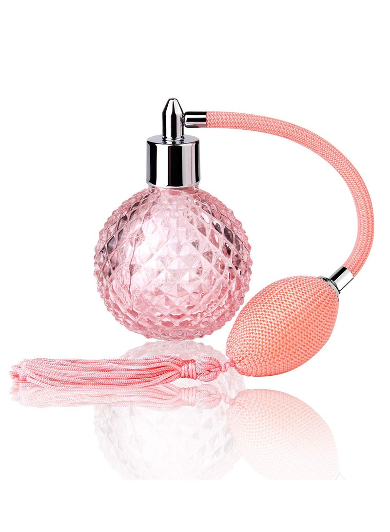 Cobest Perfume Spray Bottle Vintage Refillable Perfume Spray 100ml Empty Glass Bottle Atomizer Diffuser holiday Gift Pink - Image 1
