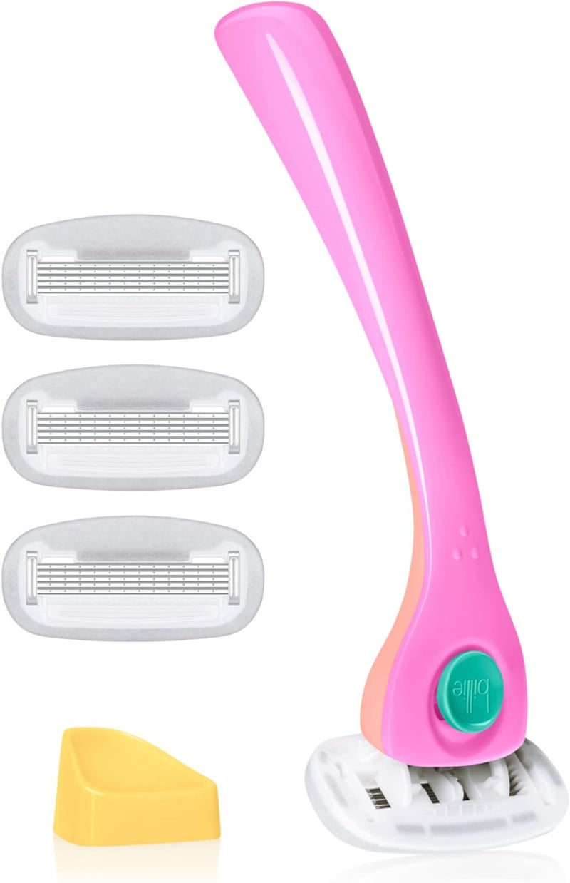 Billie Razors for Women Shave Kit – Women’s Razor + 4 x 5-Blade Razor Refills + Magnetic Holder – Malibu - Image 1