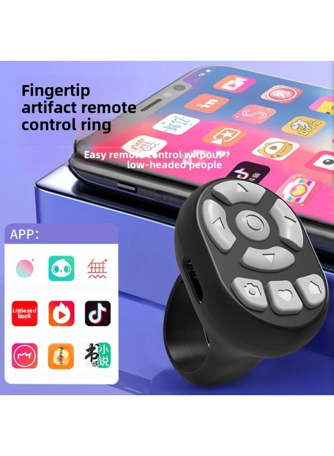 Multi-functional Mobile Phone Universal Bluetooth Control Remote Control Ring Lazy Brush Tremolo Artifact Novel Page Turning Ring-Color:Black-remote Control Ring Style  - Image 5