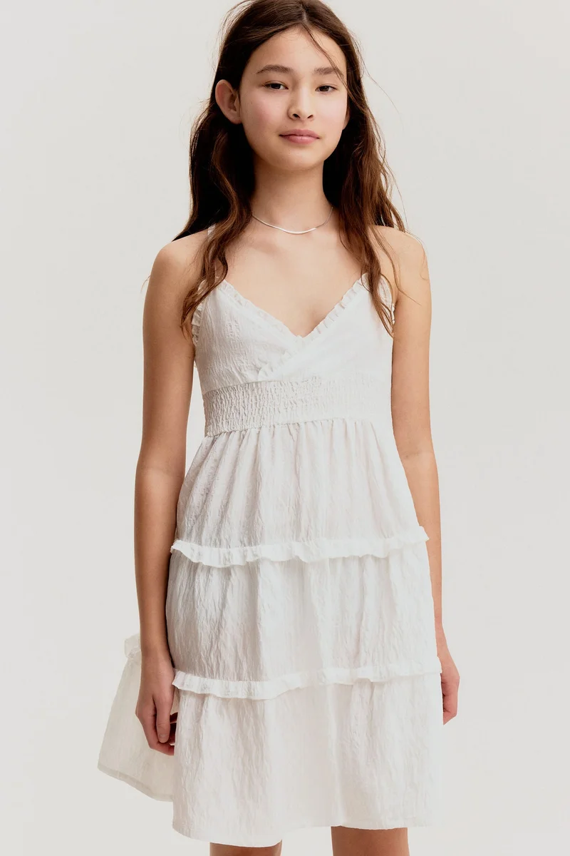 H&M Smocked frill-trimmed dress