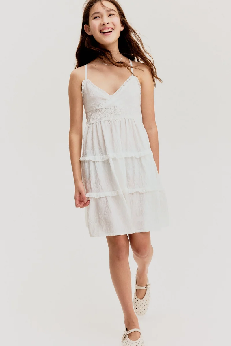 H&M Smocked frill-trimmed dress