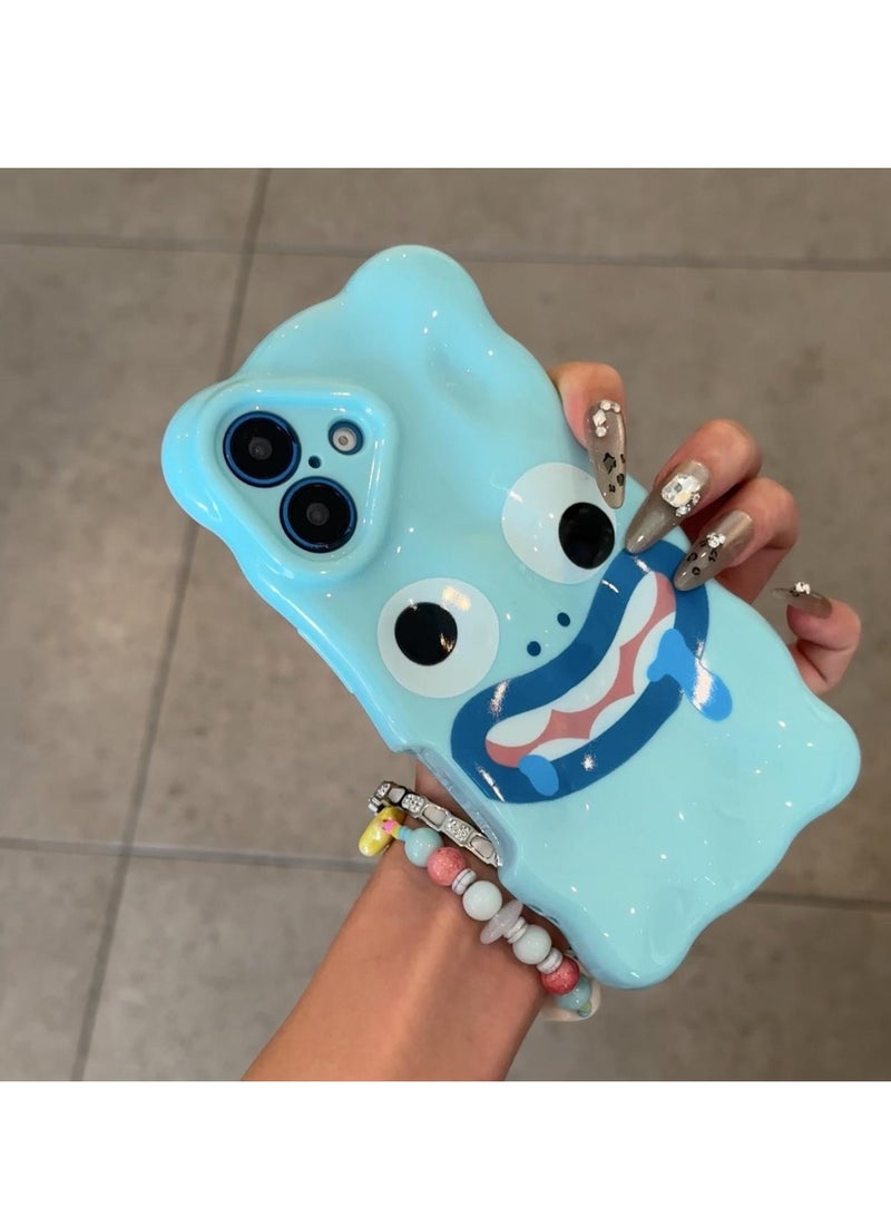 NIBEMINENT Funny And Humorous Emoticons Protective TPU Case Cover For IPhone 15 Plus, Blue