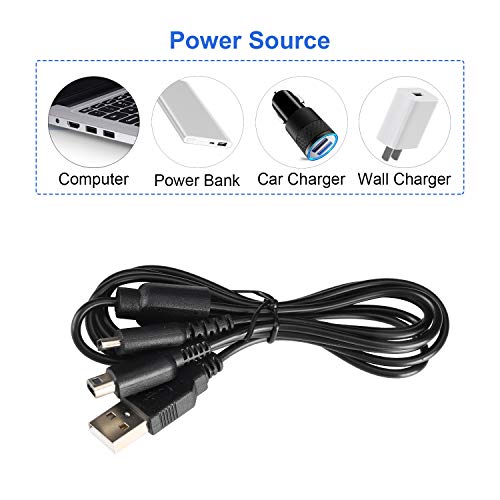 CSTESVN 2 in 1 USB Charger Cable for Nintendo DS Lite, New 3DS(XL/LL), New 3DS, 3DS(XL/LL), 3DS, New 2DS(XL/LL), 2DS, DSi(XL/LL), DSi(NOT Compatible with Nintendo DS) - Image 3
