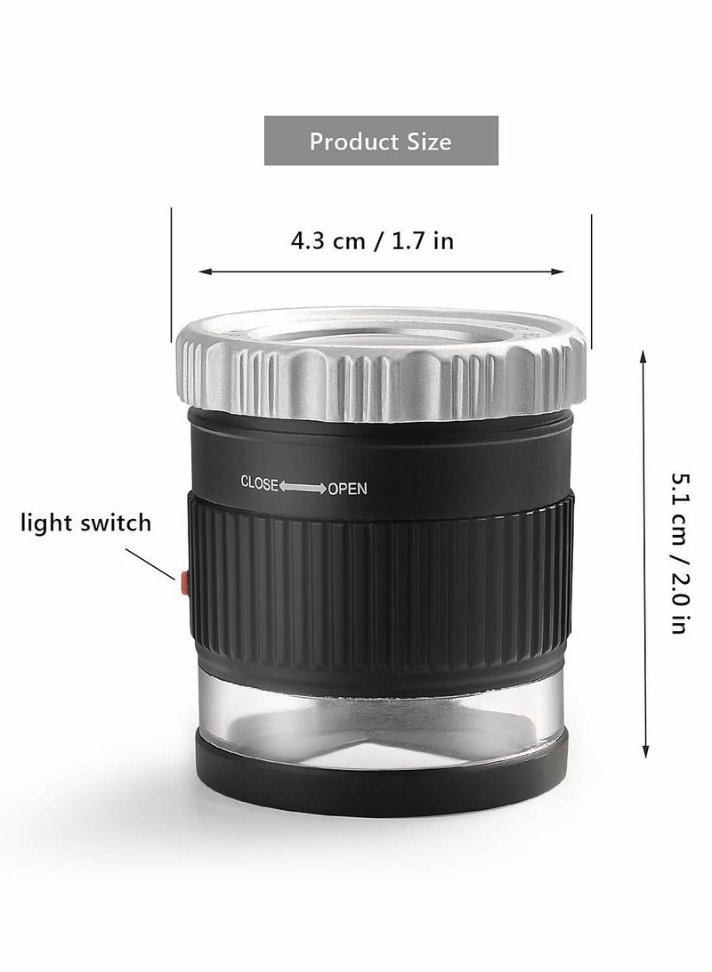 Excefore 30X Loupe Magnifier,Adjustable Focal Length Magnifier,Foldable Jewelry Magnifier Glass for Textile Optical,Embroidery,Circuit Board,Coins,etc.  - Image 5