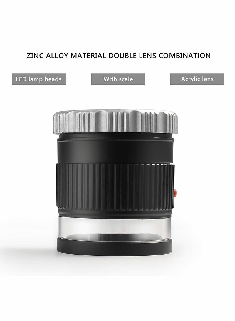 Excefore 30X Loupe Magnifier,Adjustable Focal Length Magnifier,Foldable Jewelry Magnifier Glass for Textile Optical,Embroidery,Circuit Board,Coins,etc.  - Image 4
