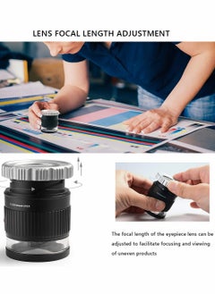 Excefore 30X Loupe Magnifier,Adjustable Focal Length Magnifier,Foldable Jewelry Magnifier Glass for Textile Optical,Embroidery,Circuit Board,Coins,etc.  - Image 3