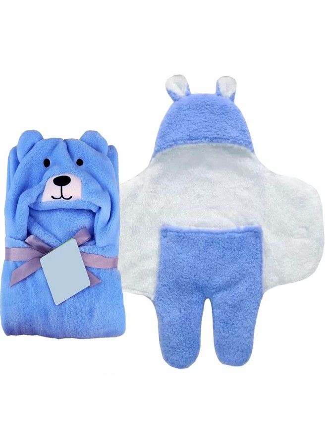 Brandonn Baby Blankets New Born Combo Pack Of Hooded Wrapper Sleeping Bag And Baby Bath Towel For 0 6 Months Baby Boys And Baby Girls Pack Of 2 - Image 2
