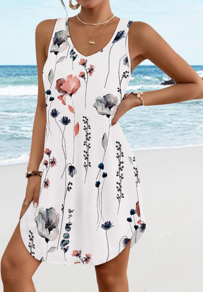 Aokosor Womens Summer Dresses 2025 Spring Fashion Sundresses Beach Vacation Clothes Cruise Outfits for Women Ladies Seniors Casual Floral Dress L - Image 2