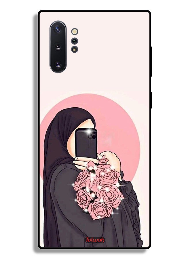Tolwak Samsung Galaxy Note 10 Plus Protective Case Cover Making Selfies While Holding Flowers Art - Image 2