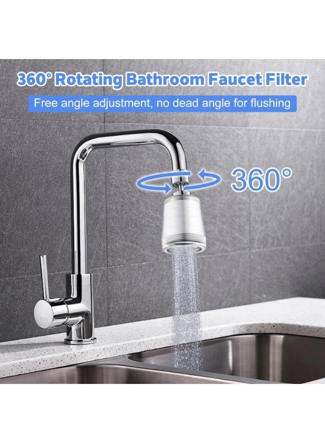 HOMESTAR 2 PCS Faucet Water Filter With 6 Replacement Cartridges - Universal Kitchen Sink Water Saver Splash Prevention Nozzle - Rotating Extendable Spray Head For Purifying Water & Removing Sediment Rust , Universal 360° Rotating Sink Filter for Kitchen & Bathroom, Removes Chlorine & Fluoride from Hard Water, For Home Use (5.5*10cm) - Image 2