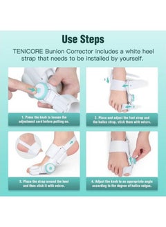 BTFMEI Bunion Corrector, Orthopedic Bunions Correction with Non-slip Big Toe Separators, Adjustable Bunion Splint Suitable for Left/Right Feet Bunion Relief  - Image 3