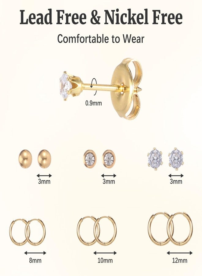 Jaarssho Disposable Ear Piercing Kit with 6 Piercing Guns, 3 Pairs of Earrings, Mark Pen, Iodophor Swabs, Cartilage Jewelry Studs & Accessories, Easy at Home Use (Gold - Image 4