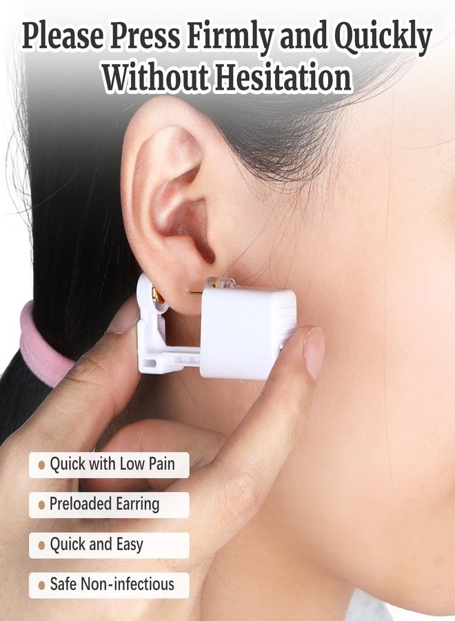 Jaarssho Disposable Ear Piercing Kit with 6 Piercing Guns, 3 Pairs of Earrings, Mark Pen, Iodophor Swabs, Cartilage Jewelry Studs & Accessories, Easy at Home Use (Gold - Image 5