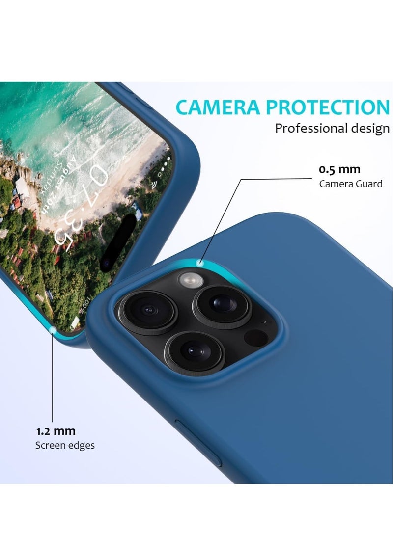 NEW iPhone 16 Pro Max Slim Fit Matte Blue TPU Case – Soft, Flexible Silicone Back Cover - Image 2