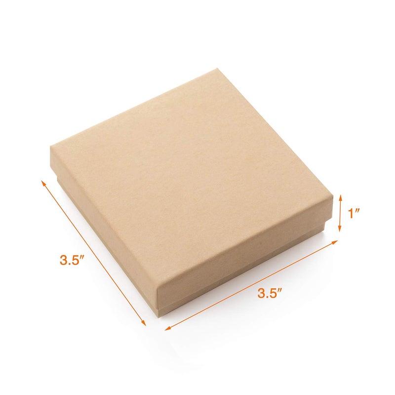 GEFTOL Jewelry Gift Boxes 20 Pack 3.5x3.5x1 Inch Cardboard Jewelry Boxes,Small Gift Boxes for Jewelry Earrings Necklaces Handmade Bangles Bracelets(Brown) - Image 3
