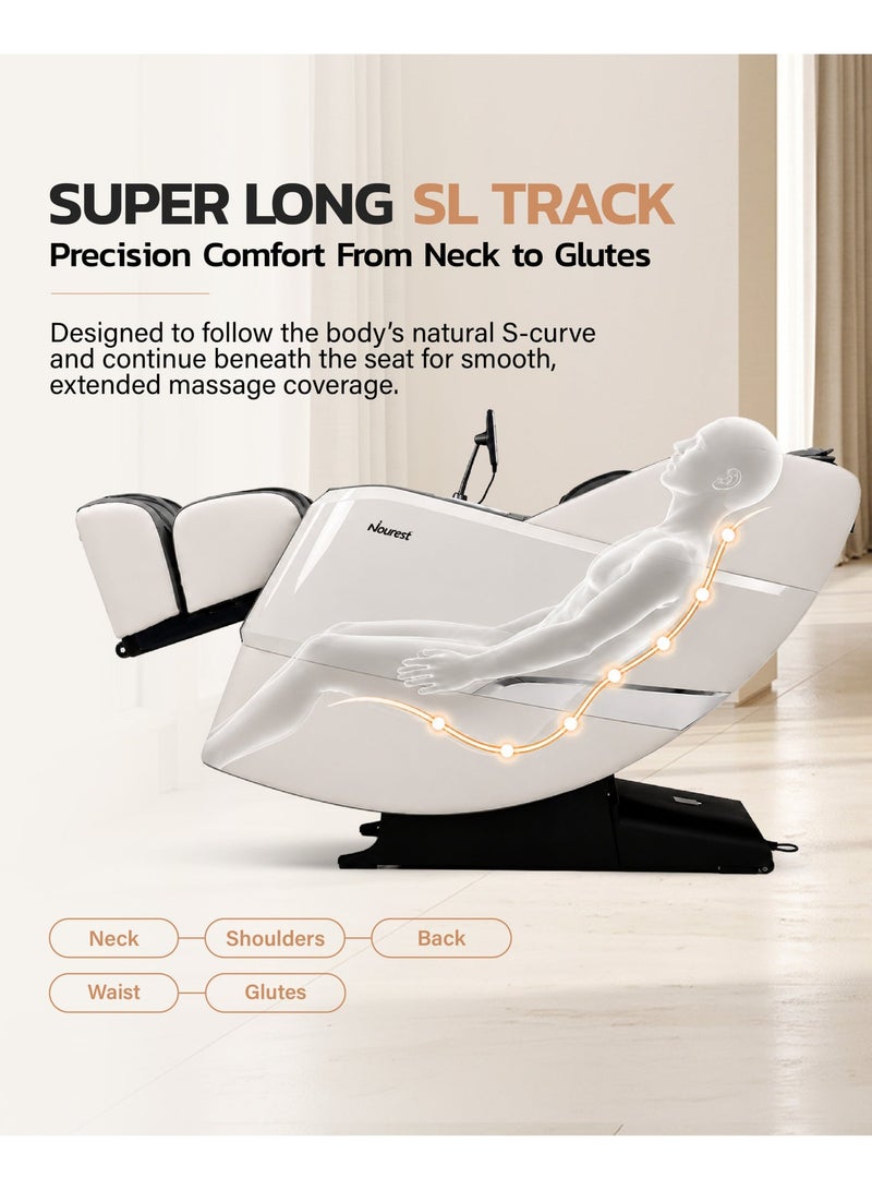 Nourest Eva Full Body 3D Massage Chair with SL-Track, Zero Gravity Recliner, Intelligent Body Scan, 18 Auto Programs, Heat, Foot Rollers, Air Compression, Voice Control & Bluetooth – Dark Grey - Image 3