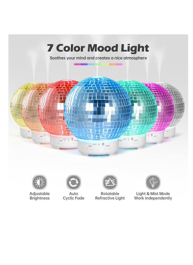 Excefore - Disco Ball Diffuser Rotating, Disco Ball Decor Multi-Purpose Disco Diffuser, Home Aromatherapy Essential Oil Diffuser, with 14 Light Modes, for Disco Party Decoration and Accessories - Image 1