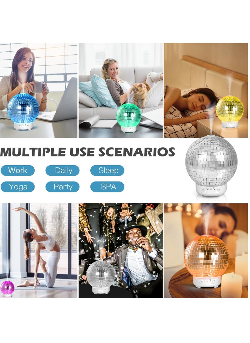 Excefore - Disco Ball Diffuser Rotating, Disco Ball Decor Multi-Purpose Disco Diffuser, Home Aromatherapy Essential Oil Diffuser, with 14 Light Modes, for Disco Party Decoration and Accessories - Image 1