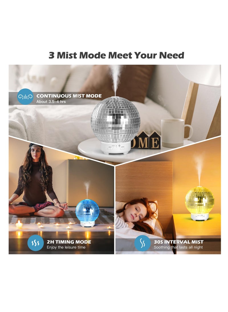 Excefore - Disco Ball Diffuser Rotating, Disco Ball Decor Multi-Purpose Disco Diffuser, Home Aromatherapy Essential Oil Diffuser, with 14 Light Modes, for Disco Party Decoration and Accessories - Image 1