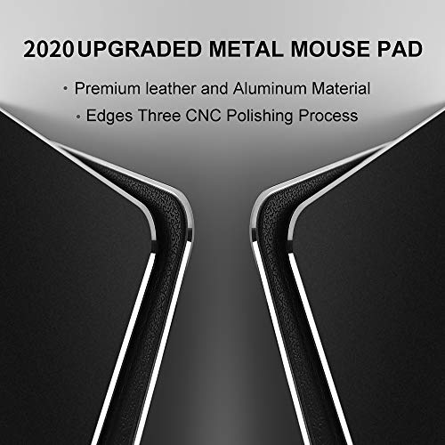 Vaydeer Hard Metal Mouse Pad for Desk Black Metal Aluminum Mouse Pad Mat Smooth Magic Ultra Thin Double Side Mouse Mat Waterproof for Gaming and Office, 9.05X7.08 Inch - Image 5