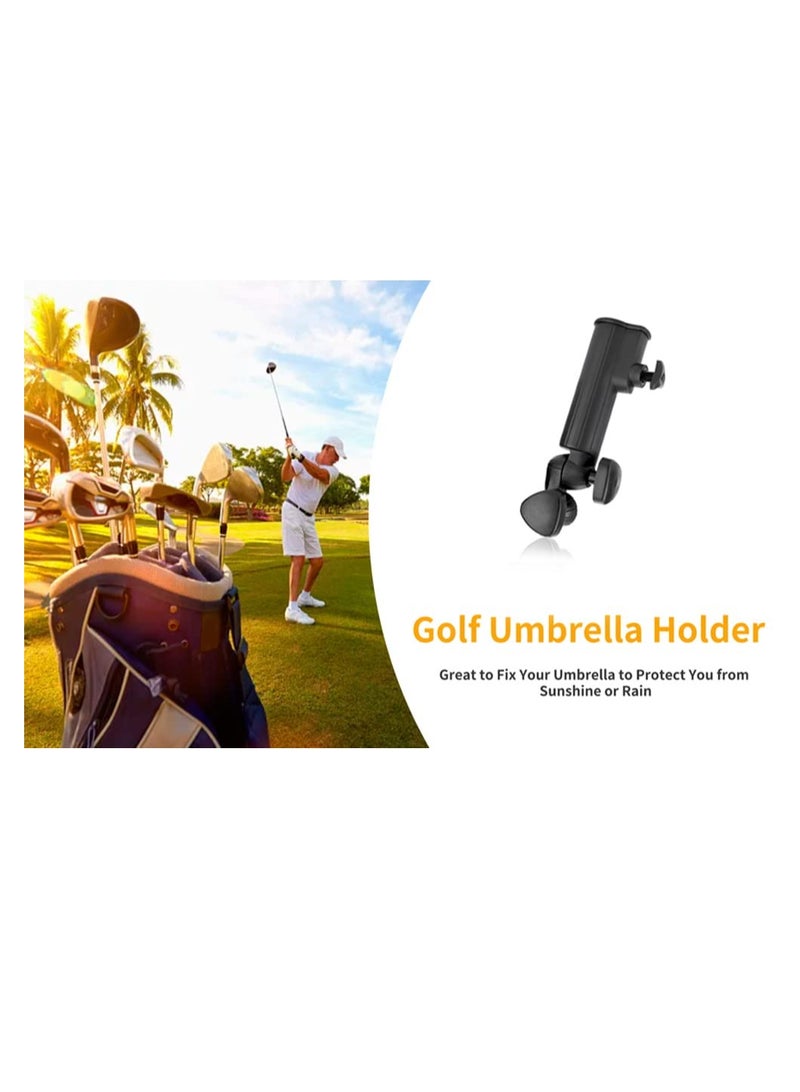 حامل مظلة جولف، قابل للتعديل بزاوية، حامل مظلة جولف لعربات اللعب، ملحق حامل مظلة أسود مقاوم للسقوط لحامل عربات الجولف الدفع. - Image 2